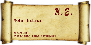 Mohr Edina névjegykártya